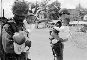 American Soldiers with Babies