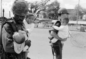 American Soldiers with Babies