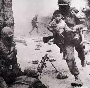 American soldier with vietnamese babies
